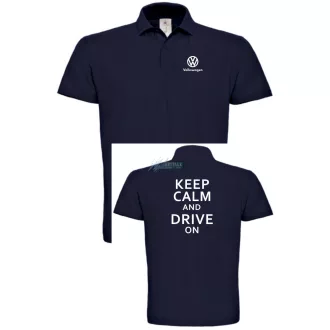 Keep Calm Styled auto fan Volkswagen galléros férfi póló
