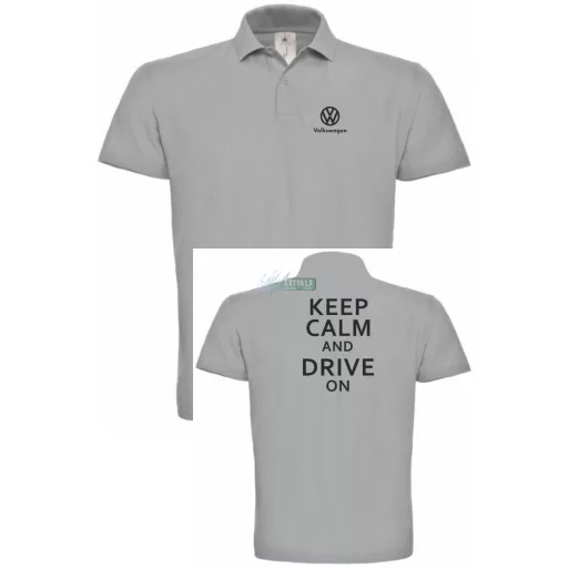 Keep Calm Styled auto fan Volkswagen galléros férfi póló