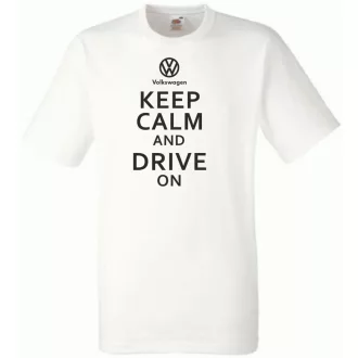   Keep Calm Styled Volkswagen autó fan férfi rövid ujjú póló