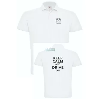 Keep Calm Styled auto fan Mazda galléros férfi póló