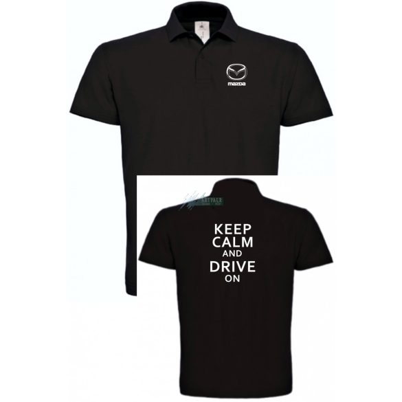 Keep Calm Styled auto fan Mazda galléros férfi póló