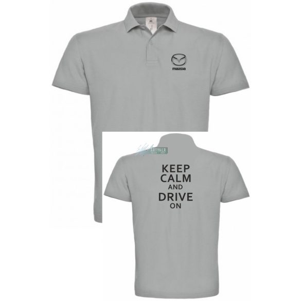 Keep Calm Styled auto fan Mazda galléros férfi póló
