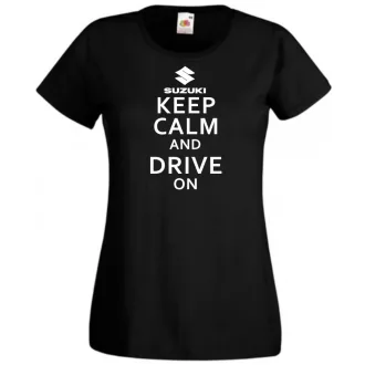 Keep Calm Styled Suzuki autó fan női rövid ujjú póló