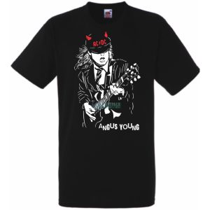 Legendás gitáros ördög - Angust Young férfi rövid ujjú póló