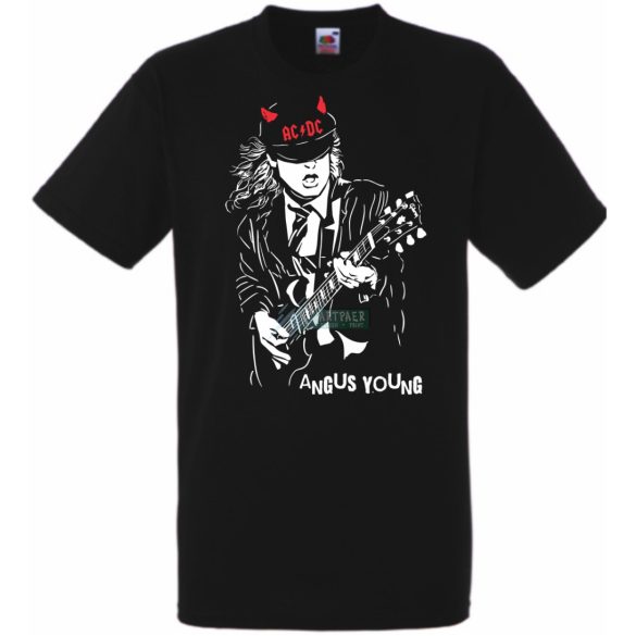 Legendás gitáros ördög - Angust Young férfi rövid ujjú póló