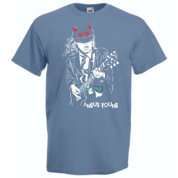 Legendás gitáros ördög - Angust Young férfi rövid ujjú póló