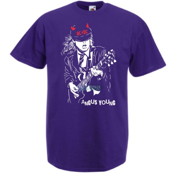 Legendás gitáros ördög - Angust Young férfi rövid ujjú póló