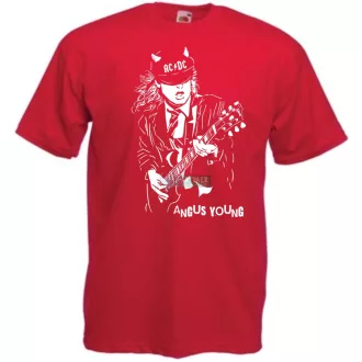   Legendás gitáros ördög - Angust Young férfi rövid ujjú póló
