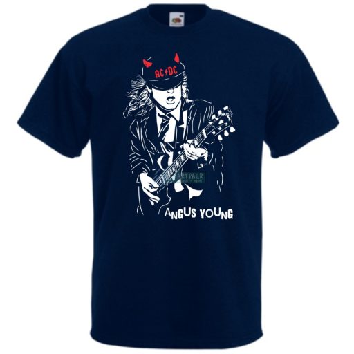 Legendás gitáros ördög - Angust Young férfi rövid ujjú póló