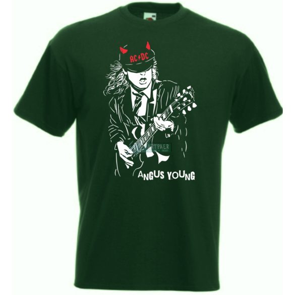 Legendás gitáros ördög - Angust Young férfi rövid ujjú póló