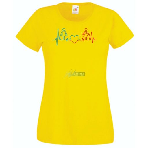 I Love You - EKG -A női rövid ujjú póló