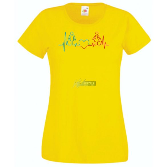 I Love You - EKG -A női rövid ujjú póló