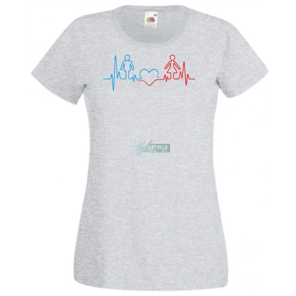 I Love You - EKG -A női rövid ujjú póló