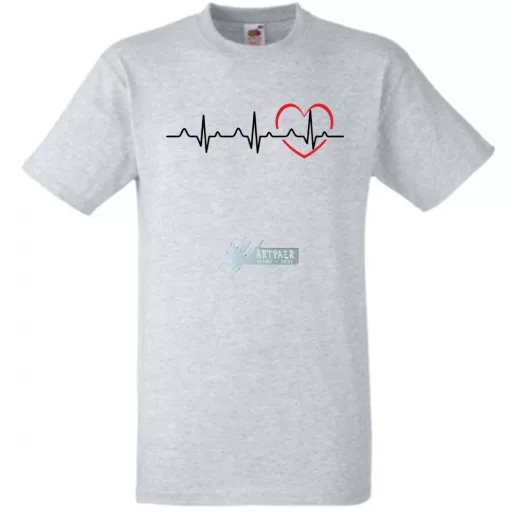 I Love You - EKG -C férfi rövid ujjú póló
