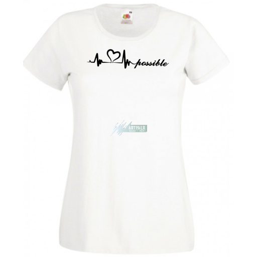 I Love You possible - EKG -D női rövid ujjú póló