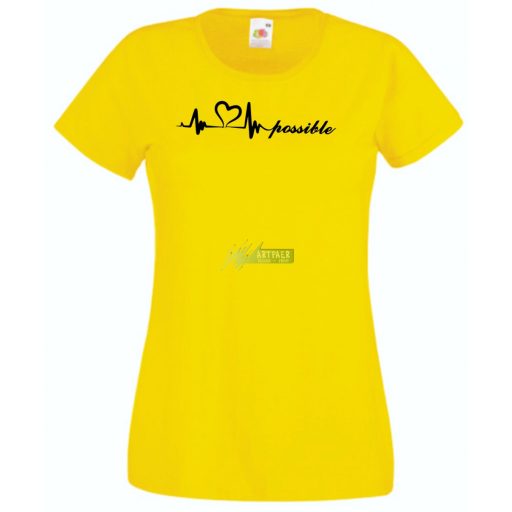 I Love You possible - EKG -D női rövid ujjú póló