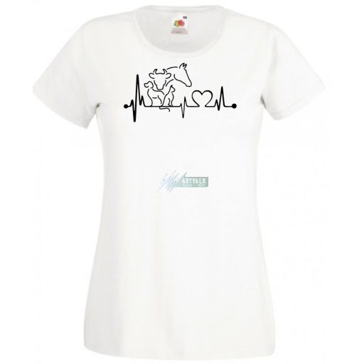 Állatbarát EKG -A női rövid ujjú póló