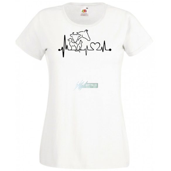Állatbarát EKG -A női rövid ujjú póló