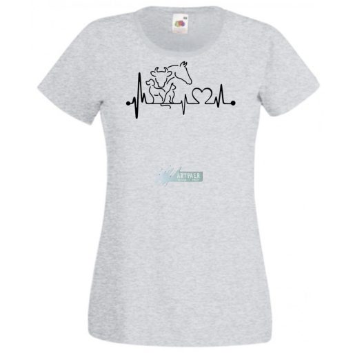 Állatbarát EKG -A női rövid ujjú póló