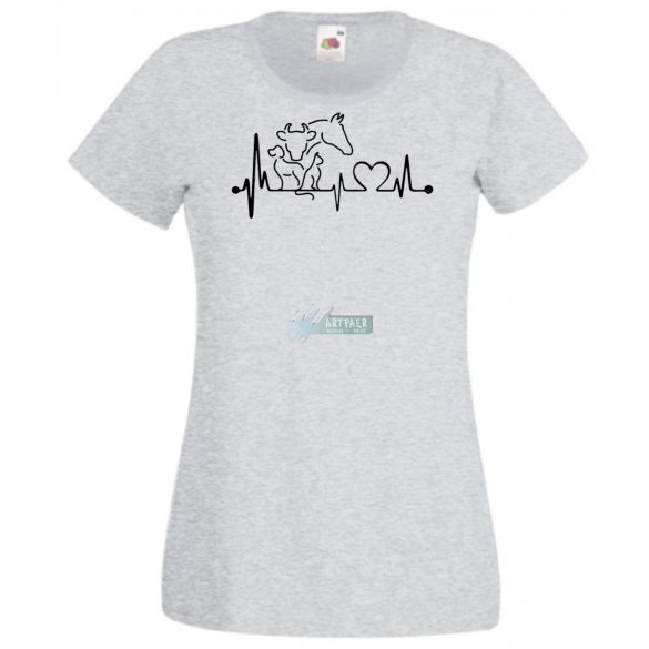 Állatbarát EKG -A női rövid ujjú póló