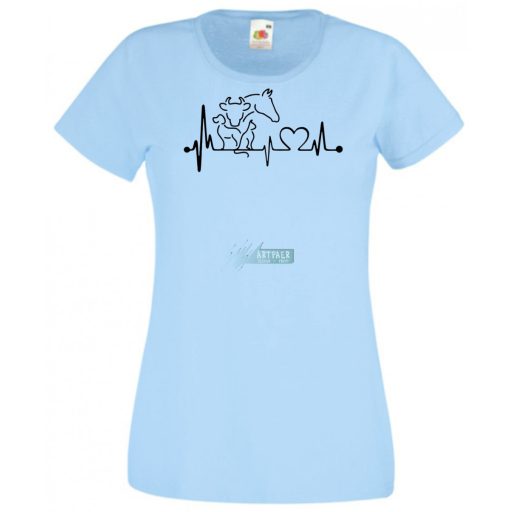 Állatbarát EKG -A női rövid ujjú póló