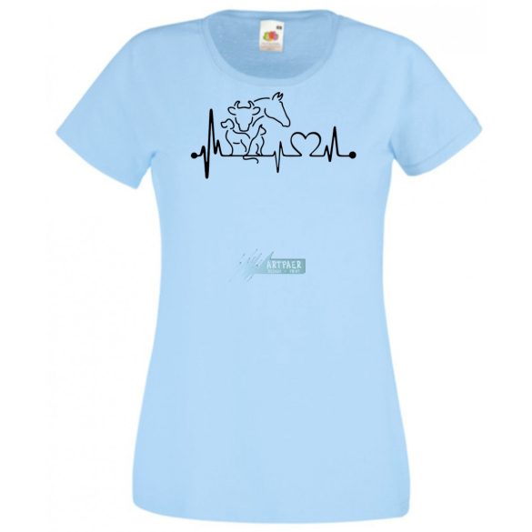 Állatbarát EKG -A női rövid ujjú póló