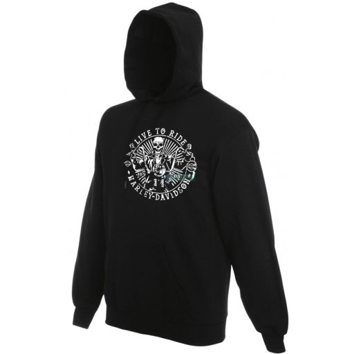 Motoros Live To Ride kapucnis pulcsi