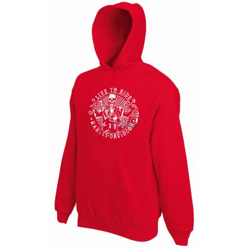 Motoros Live To Ride kapucnis pulcsi