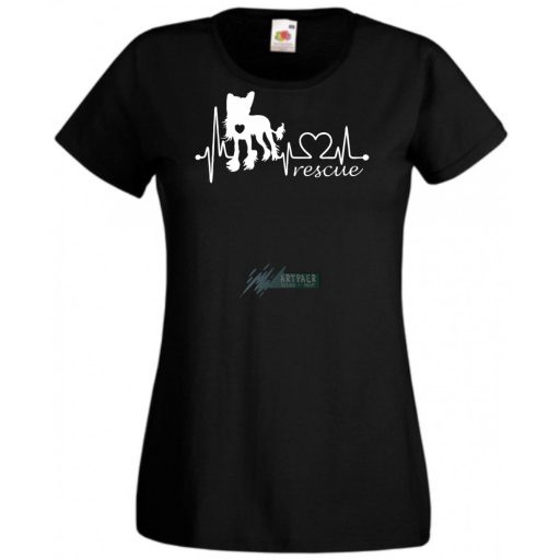 Kutyabarát EKG -B megmentem női rövid ujjú póló