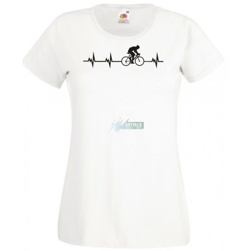 Kerékpáros EKG -A női rövid ujjú póló