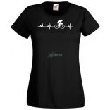 Kerékpáros EKG -A női rövid ujjú póló