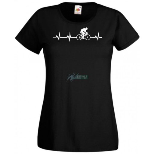 Kerékpáros EKG -A női rövid ujjú póló