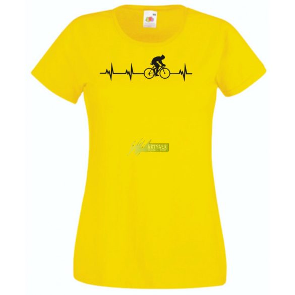 Kerékpáros EKG -A női rövid ujjú póló