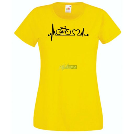 Kerékpáros EKG -B női rövid ujjú póló