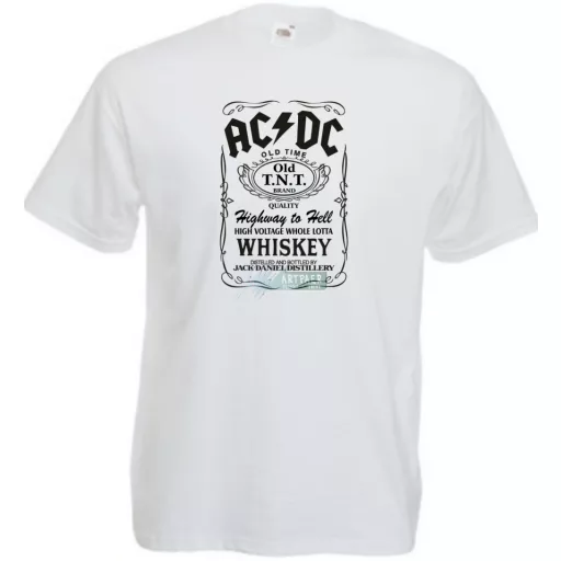 Retro AC DC vs Jack Daniels férfi rövid ujjú póló