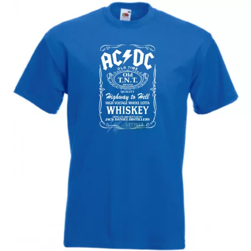 Retro AC DC vs Jack Daniels férfi rövid ujjú póló
