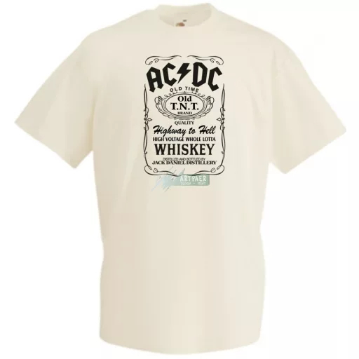 Retro AC DC vs Jack Daniels férfi rövid ujjú póló