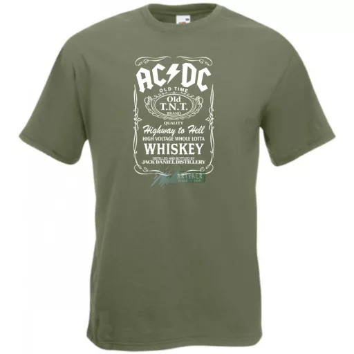 Retro AC DC vs Jack Daniels férfi rövid ujjú póló