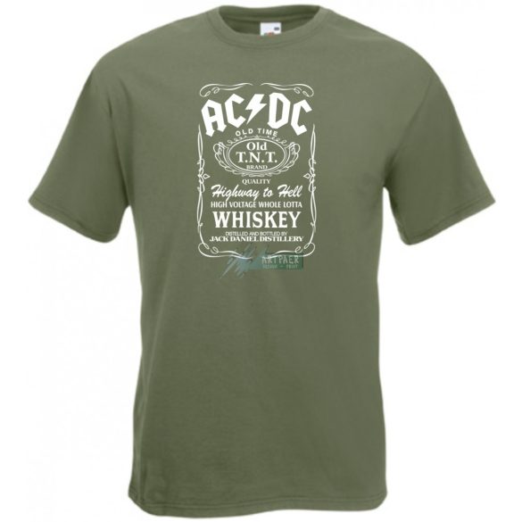 Retro AC DC vs Jack Daniels férfi rövid ujjú póló