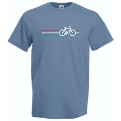 Kerékpáros, magyar zászlós férfi rövid ujjú póló