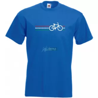 Kerékpáros, magyar zászlós férfi rövid ujjú póló