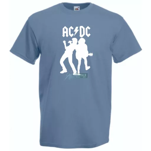 Retro zene fan AC DC -A minima férfi rövid ujjú póló