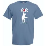 Retro zene fan AC DC -B minima férfi rövid ujjú póló