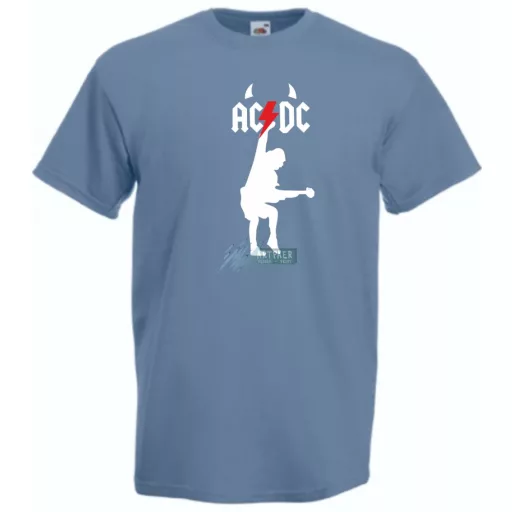 Retro zene fan AC DC -B minima férfi rövid ujjú póló