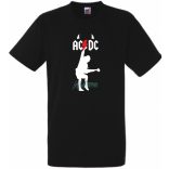 Retro zene fan AC DC -B minima férfi rövid ujjú póló