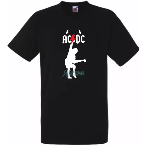 Retro zene fan AC DC -B minima férfi rövid ujjú póló