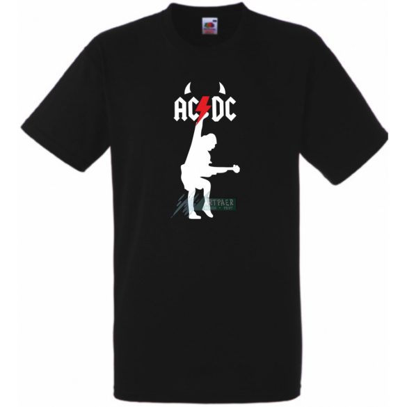 Retro zene fan AC DC -B minima férfi rövid ujjú póló