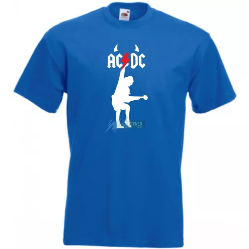 Retro zene fan AC DC -B minima férfi rövid ujjú póló