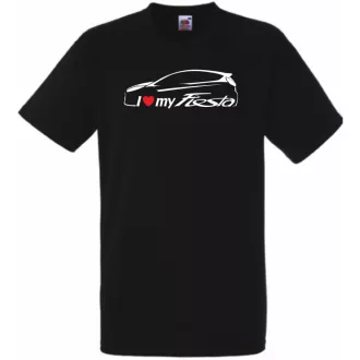 Auto fan I Love My Ford Fiesta férfi rövid ujjú póló