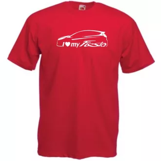 Auto fan I Love My Ford Fiesta férfi rövid ujjú póló